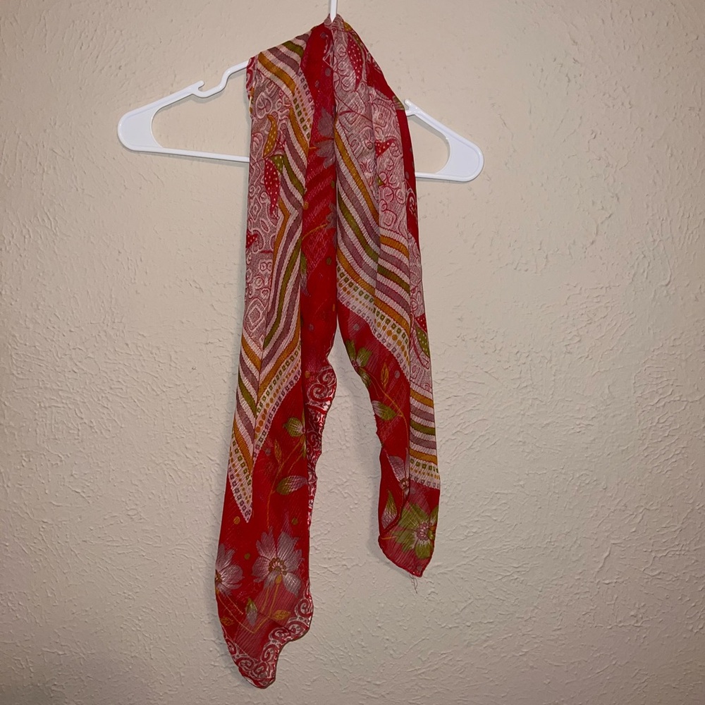Beautiful Red Patterned Scarf